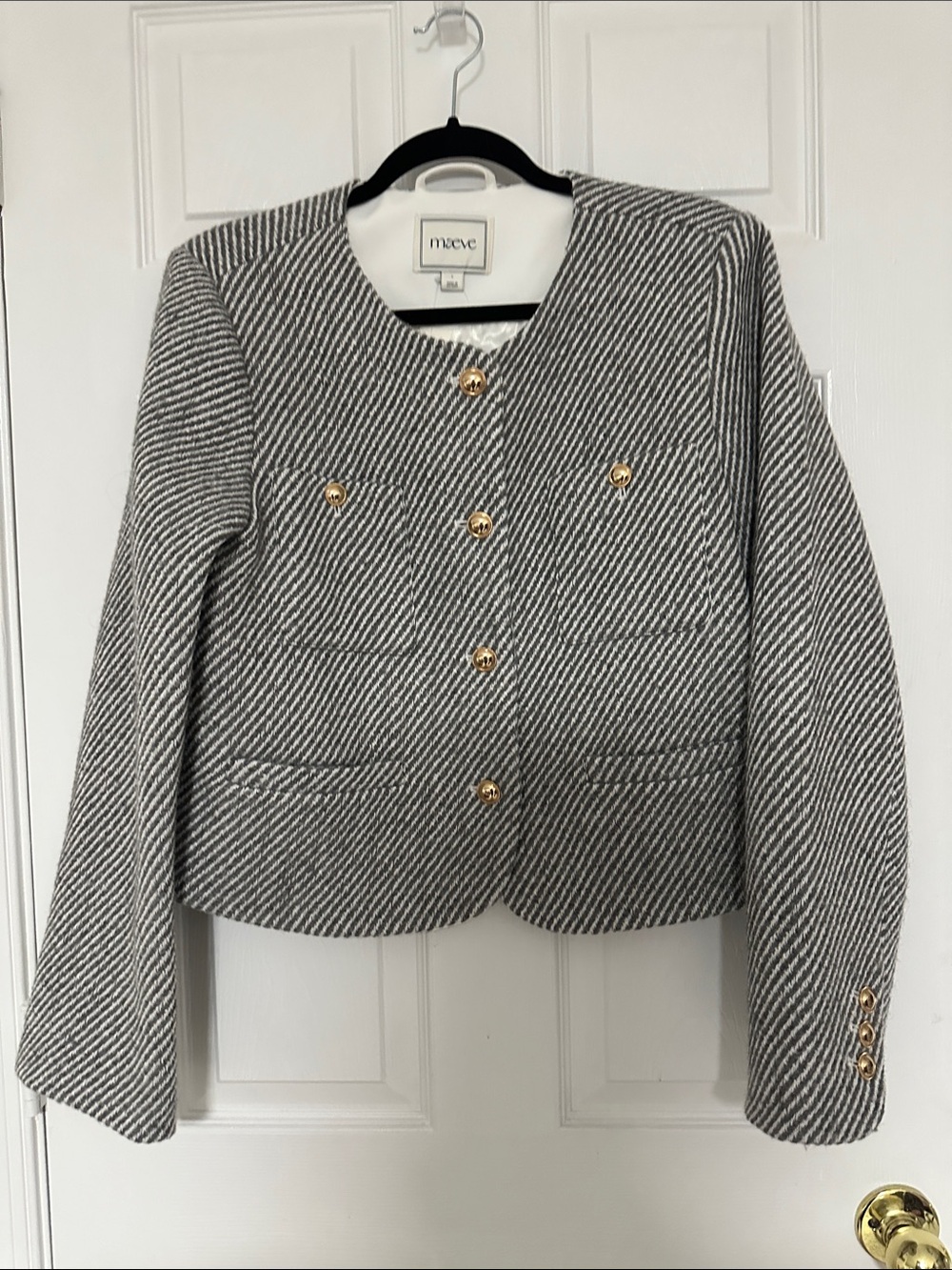 Anthropologie Maeve Boxy Wool-Blend Lady Jacket, Size Large/L, NWT